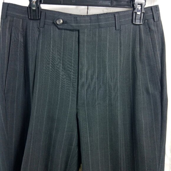 Austin Reed Regent Street Dillard's 40R Dark Gray Striped 2pc Suit 32x31 Pleated - Picture 12 of 15